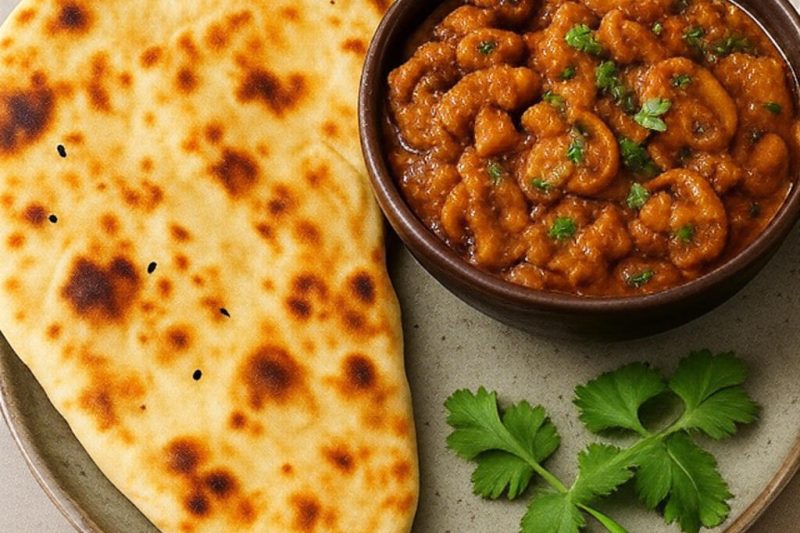 गेहूं के आटे से घर का तंदूरी नान और मसाला मशरूम रेसिपी | Wheat Flour Naan & Masala Mushroom Recipe