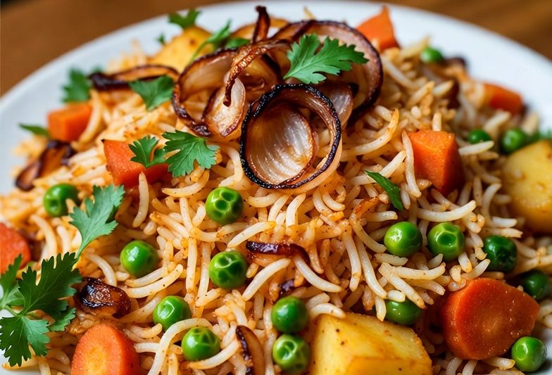 हैद्राबादी तरकारी बिर्याणी | Hyderabadi Tarkari Biryani Recipe in Marathi