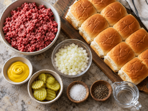 Ingredients needed to make homemade Krystal burgers